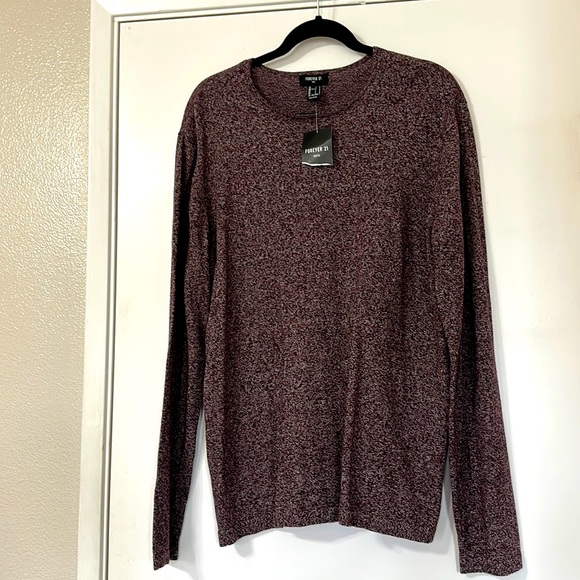 Forever 21 - Men’s Large Burgundy Knit Long Sleeve - Picture 1 of 5